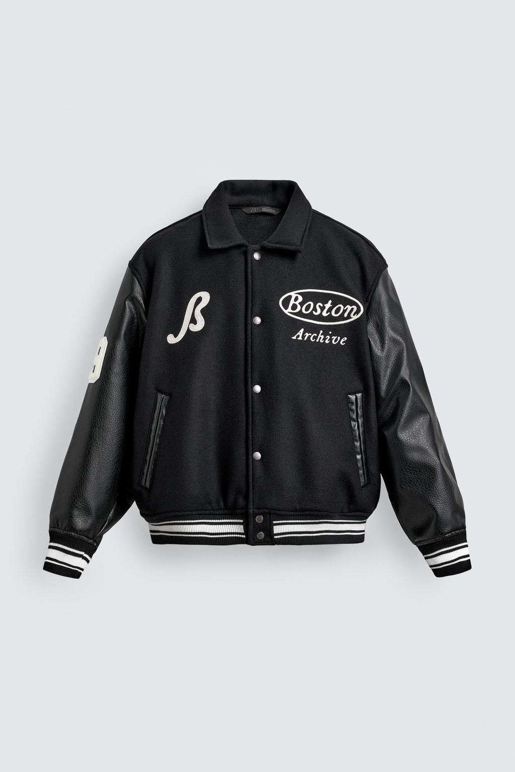 EMBROIDERED CONTRAST BOMBER JACKET