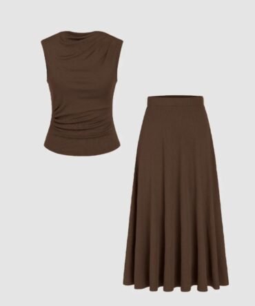 Earthy Brown Co-Ord Set Top